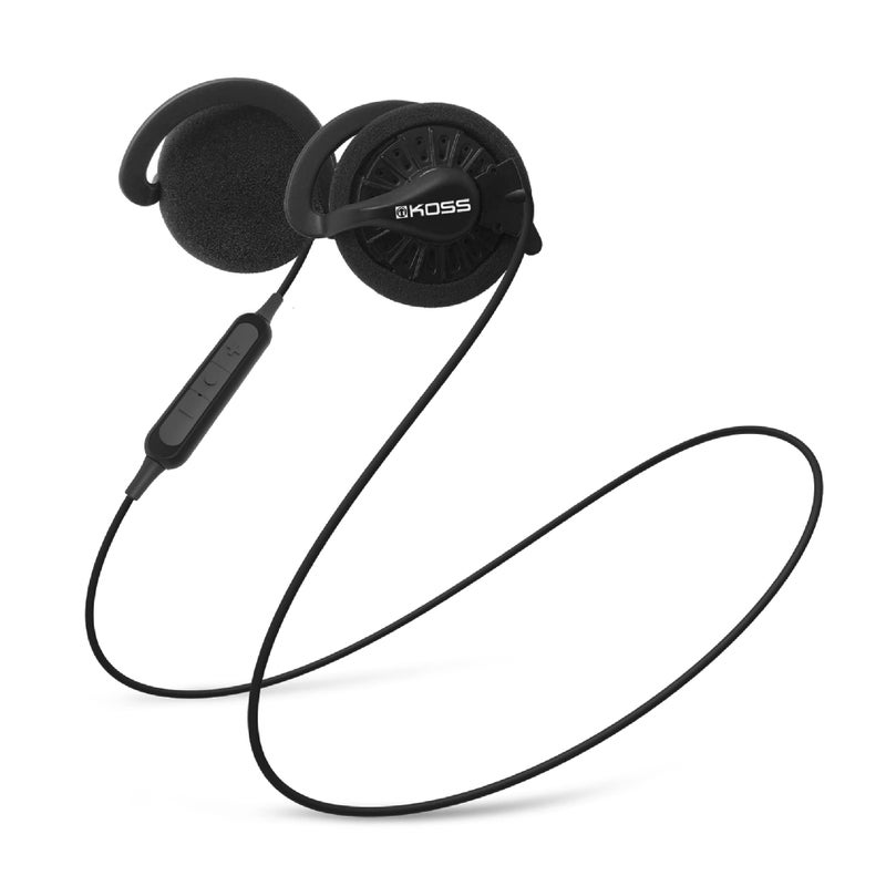 Koss KSC35 Wireless Bluetooth Ear Clip Headphones, USB-C, in-Line Microphone with Remote, 18+ Hour Battery Life, Black - Image 1
